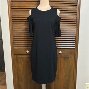 Michael Kors Black Cold Shoulder Sheath Dress Size S